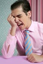 Businessman worried headache stressed and sad Royalty Free Stock Photo