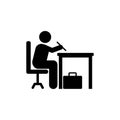 Businessman, write, office, document icon. Element of businessman pictogram icon. Premium quality graphic design icon. Signs and Royalty Free Stock Photo