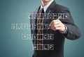 Businessman writing customer service concept Royalty Free Stock Photo