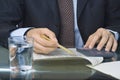 Businessman writing in a document Royalty Free Stock Photo