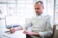 Businessman writing document Royalty Free Stock Photo