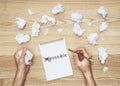 Businessman writing in notepad Royalty Free Stock Photo