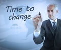 Businessman writing time to change