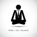 Businessman in yoga pose work life balance pictogram Royalty Free Stock Photo