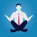 Businessman in Yoga Position. Calm Relax In Business Royalty Free Stock Photo