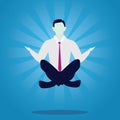 Businessman in Yoga Position. Calm Relax In Business Royalty Free Stock Photo