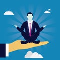 Businessman in Yoga Position. Calm Relax In Business Royalty Free Stock Photo