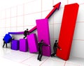 Businessmans bilding graph Royalty Free Stock Photo