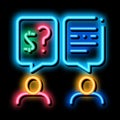 businessmen agree payment neon glow icon illustration