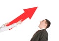 Businessmen beated with red arrow Royalty Free Stock Photo