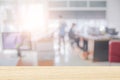 Businessmen blur in the workplace or work space of laptop on table in office room with computer or shallow depth of focus of