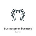 Businessmen business communication techniques outline vector icon. Thin line black businessmen business communication techniques