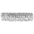 businessmen and businesswomen standing together vector illustration sketch doodle hand drawn with black lines isolated on white b