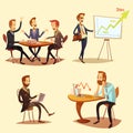 Businessmen Cartoon Icons Set