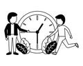 Businessmen clock time