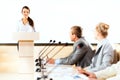 Businessmen communicate at the conference Royalty Free Stock Photo