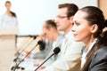 Businessmen communicate at the conference Royalty Free Stock Photo