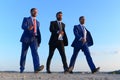 Businessmen with confident faces in formal suits and ties Royalty Free Stock Photo