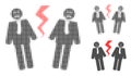 Businessmen Conflict Halftone Dotted Icon