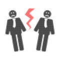 Businessmen Conflict Halftone Dotted Icon