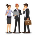 Businesss and office concept -businessmen consulting ,Vector illustration cartoon character Royalty Free Stock Photo