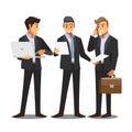 Businesss and office concept -businessmen consulting ,Vector illustration cartoon character