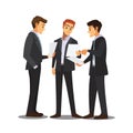 Businesss and office concept -businessmen consulting ,Vector illustration cartoon character