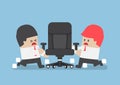 Businessmen fighting for ceo chair Royalty Free Stock Photo