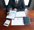 Businessmen, financial, work, accounting, investment advisors Consulting work Work in the office. Royalty Free Stock Photo