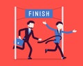 Businessmen at finish line Royalty Free Stock Photo