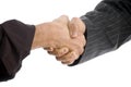 Businessmen hands with successful deal