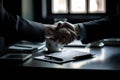 Businessmen handshake, agreement, Generative AI 3 Royalty Free Stock Photo