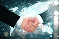 Businessmen handshake on forex chart background Royalty Free Stock Photo