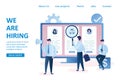 Businessmen hiring,recruiting landing page web template