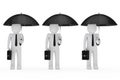 Businessmen hold black umbrella