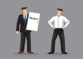 Businessmen Holding Rejection Letter Cartoon Vector Illustration