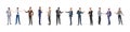 Businessmen isolated. Business people group different poses. Vector illustration.