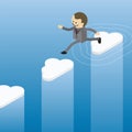 Businessmen jump on cloud concept Royalty Free Stock Photo