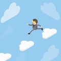 Businessmen jump on cloud Royalty Free Stock Photo