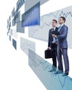 Businessmen looking at shining chart Royalty Free Stock Photo