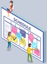 Businessmen makes a weekly schedule, marks in plan. Time management, business planning concept Royalty Free Stock Photo