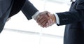 Businessmen making handshake - business etiquette, congratulatio Royalty Free Stock Photo