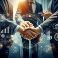 Businessmen making handshake background