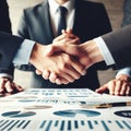 Businessmen making handshake background