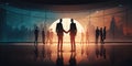 Businessmen making handshake with partner, greeting, dealing, merger and acquisition, business cooperation concept, panoramic Royalty Free Stock Photo