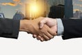 Businessmen making handshake with partner, greeting, dealing, merger and acquisition, business joint venture concept, for business Royalty Free Stock Photo