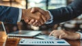 Businessmen making handshake with partner, greeting, dealing, merger and acquisition Royalty Free Stock Photo