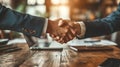 Businessmen making handshake with partner, greeting, dealing, merger and acquisition Royalty Free Stock Photo