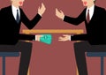 Businessmen Passing Money Under the Table Royalty Free Stock Photo