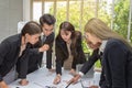 Businessmen are planning the event next year. Group business working meeting room at the office. Team workers are talking business Royalty Free Stock Photo